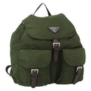 PRADA Backpack Nylon Green Silver Auth bs34371-1