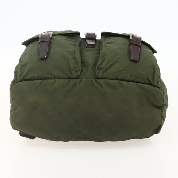 PRADA Backpack Nylon Green Silver Auth bs34371