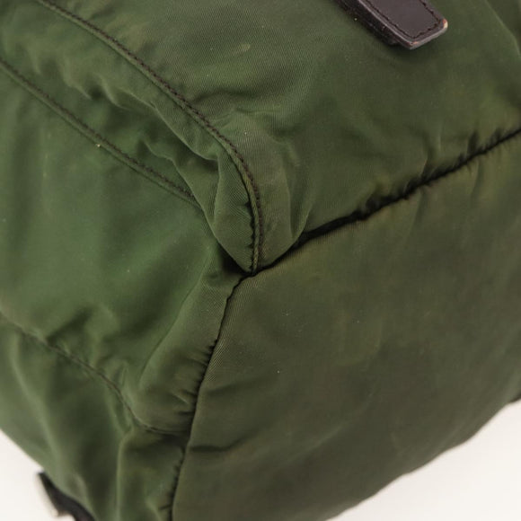 PRADA Backpack Nylon Green Silver Auth bs34371
