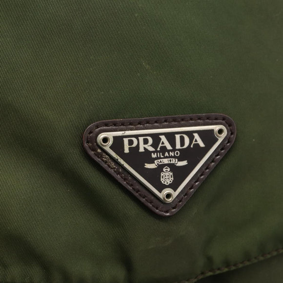 PRADA Backpack Nylon Green Silver Auth bs34371