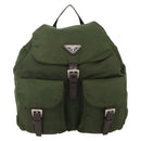 PRADA Backpack Nylon Green Silver Auth bs34371-13