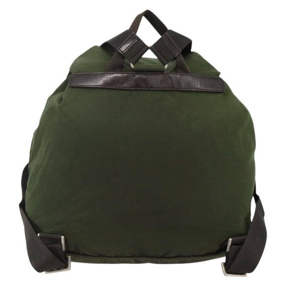 PRADA Backpack Nylon Green Silver Auth bs34371