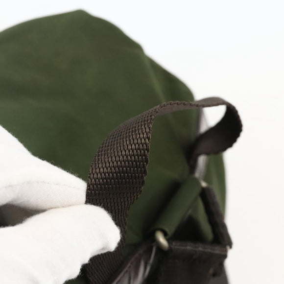 PRADA Backpack Nylon Green Silver Auth bs34371