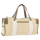 LOEWE Anagram Hand Bag Canvas Leather Beige Silver Auth bs34373-1
