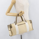 LOEWE Anagram Hand Bag Canvas Leather Beige Silver Auth bs34373-20
