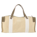 LOEWE Anagram Hand Bag Canvas Leather Beige Silver Auth bs34373-3