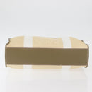 LOEWE Anagram Hand Bag Canvas Leather Beige Silver Auth bs34373-9