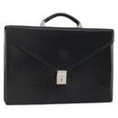 LOEWE Anagram Business Bag Leather Black Silver Auth bs34374A-1