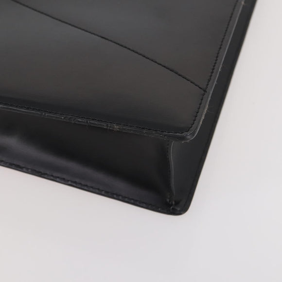 LOEWE Anagram Business Bag Leather Black Silver Auth bs34374A
