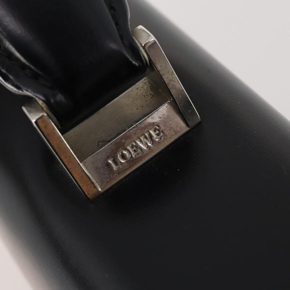 LOEWE Anagram Business Bag Leather Black Silver Auth bs34374A