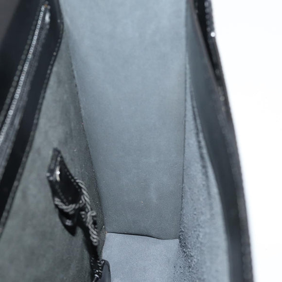 LOEWE Anagram Business Bag Leather Black Silver Auth bs34374A