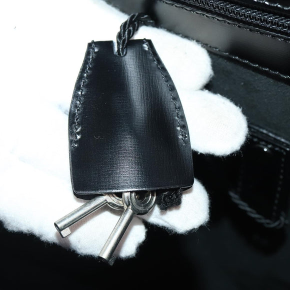 LOEWE Anagram Business Bag Leather Black Silver Auth bs34374A