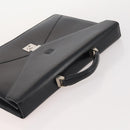 LOEWE Anagram Business Bag Leather Black Silver Auth bs34374A-6