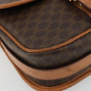 CELINE Macadam Canvas Shoulder Bag PVC Leather Brown Gold Auth bs34376-15