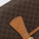 CELINE Macadam Canvas Shoulder Bag PVC Leather Brown Gold Auth bs34376-9