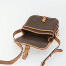 CELINE Macadam Canvas Shoulder Bag PVC Leather Brown Gold Auth bs34376-19