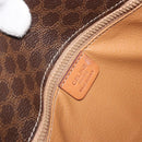 CELINE Macadam Canvas Shoulder Bag PVC Leather Brown Gold Auth bs34376-20