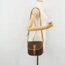 CELINE Macadam Canvas Shoulder Bag PVC Leather Brown Gold Auth bs34376-25