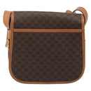 CELINE Macadam Canvas Shoulder Bag PVC Leather Brown Gold Auth bs34376-2