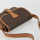 CELINE Macadam Canvas Shoulder Bag PVC Leather Brown Gold Auth bs34376-6