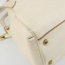 CARTIER Hand Bag Leather 2way Ivory Gold Auth bs34377-15