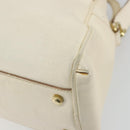 CARTIER Hand Bag Leather 2way Ivory Gold Auth bs34377-16