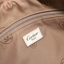 CARTIER Hand Bag Leather 2way Ivory Gold Auth bs34377-19