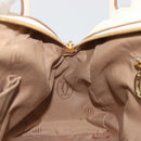 CARTIER Hand Bag Leather 2way Ivory Gold Auth bs34377-21
