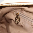 CARTIER Hand Bag Leather 2way Ivory Gold Auth bs34377-22