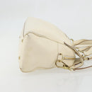 CARTIER Hand Bag Leather 2way Ivory Gold Auth bs34377-3