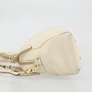 CARTIER Hand Bag Leather 2way Ivory Gold Auth bs34377-4