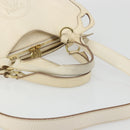 CARTIER Hand Bag Leather 2way Ivory Gold Auth bs34377-7