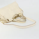 CARTIER Hand Bag Leather 2way Ivory Gold Auth bs34377-9