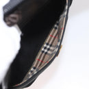 Burberrys Shoulder Bag Suede Leather Black Gold Auth bs34378-12