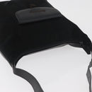 Burberrys Shoulder Bag Suede Leather Black Gold Auth bs34378-6