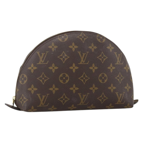 LOUIS VUITTON Monogram Trousse Demi Ronde Cosmetic Pouch M47520 LV Auth bs34389