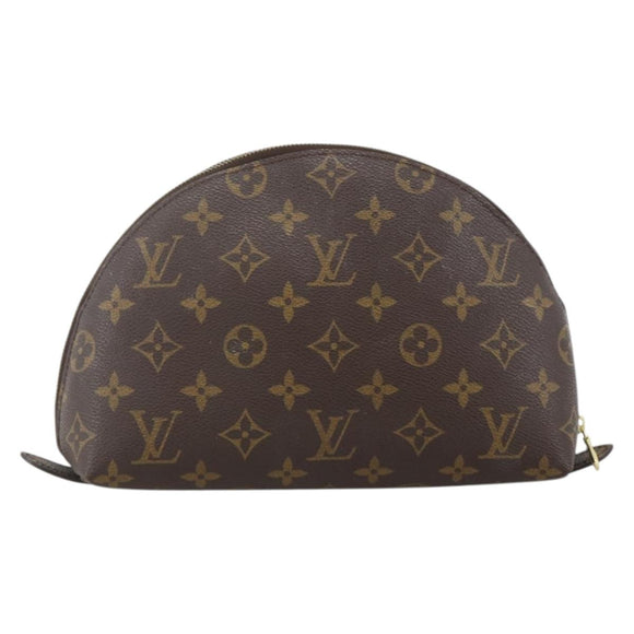 LOUIS VUITTON Monogram Trousse Demi Ronde Cosmetic Pouch M47520 LV Auth bs34389