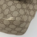 GUCCI GG Supreme Shoulder Bag PVC Beige Silver 141194 Auth bs34393-14