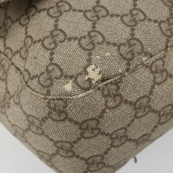 GUCCI GG Supreme Shoulder Bag PVC Beige Silver 141194 Auth bs34393