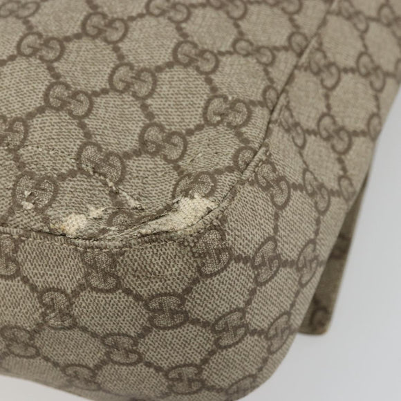 GUCCI GG Supreme Shoulder Bag PVC Beige Silver 141194 Auth bs34393