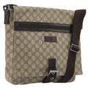 GUCCI GG Supreme Shoulder Bag PVC Beige Silver 141194 Auth bs34393-1