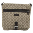 GUCCI GG Supreme Shoulder Bag PVC Beige Silver 141194 Auth bs34393-13