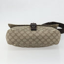 GUCCI GG Supreme Shoulder Bag PVC Beige Silver 141194 Auth bs34393-5