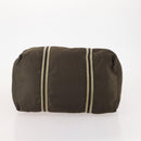GUCCI Boston Bag Nylon Khaki Silver 012 8657 3754 Auth bs34394-10