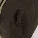 GUCCI Boston Bag Nylon Khaki Silver 012 8657 3754 Auth bs34394-11