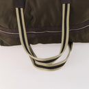 GUCCI Boston Bag Nylon Khaki Silver 012 8657 3754 Auth bs34394-8