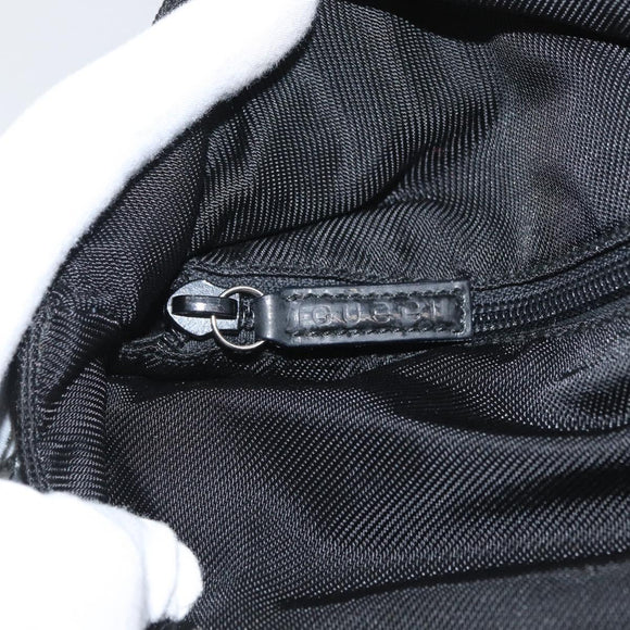 GUCCI Bamboo Hand Bag Nylon Black Silver 002 3754 0506 Auth bs34395