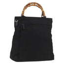 GUCCI Bamboo Hand Bag Nylon Black Silver 002 3754 0506 Auth bs34395-1