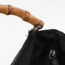 GUCCI Bamboo Hand Bag Nylon Black Silver 002 3754 0506 Auth bs34395-7