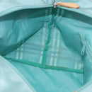 BURBERRY Nova Check Blue Label Hand Bag Nylon Light Blue Silver Auth bs34397-20